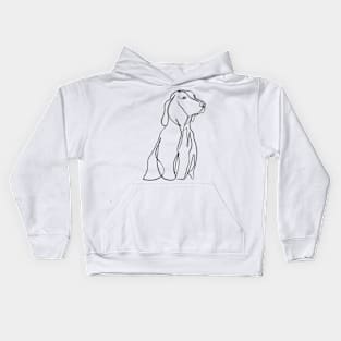 Dog minimal one line art Kids Hoodie